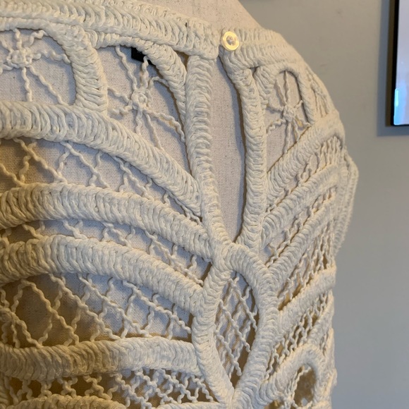 Pullover Knit Coverup Top, Ivory, Anthropologie, M - Picture 8 of 12